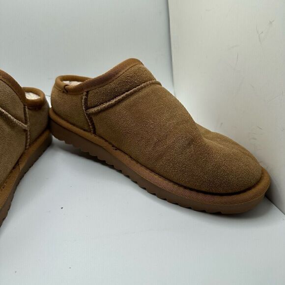 CUSHIONAIRE Women's Faux Shearling Genuine Suede cozy mule slippers +Memory Foam - Picture 6 of 7